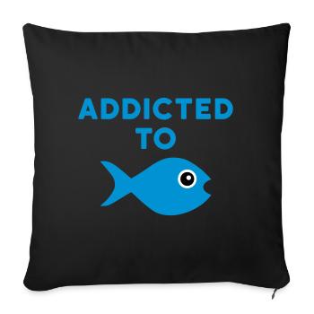 Addicted to fish (Fisch mit großem Auge) - Sofa pillowcase 17,3'' x 17,3'' (45 x 45 cm) - black - Front