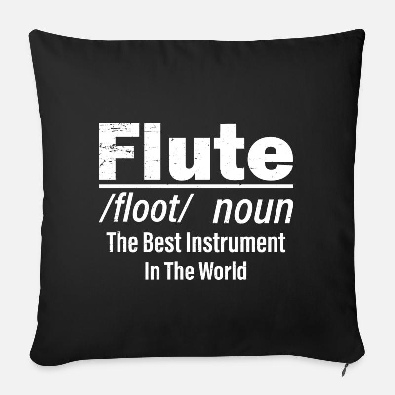 Flute Description Best Instrument - Sofakissenbezug 45 x 45 cm - Schwarz