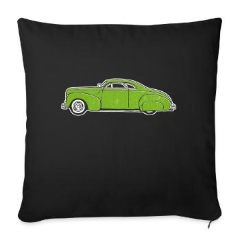 Hot Rod Custom Car vert, design par Mondwinkel - Housse de coussin décorative 45 x 45 cm - noir - Devant