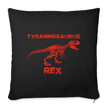 Squelette de tyrannosaure rouge - Housse de coussin décorative 45 x 45 cm - noir - Devant