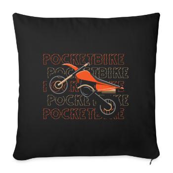 Moto Biker Minibike Vélo tout-terrain - Housse de coussin décorative 45 x 45 cm - noir - Devant