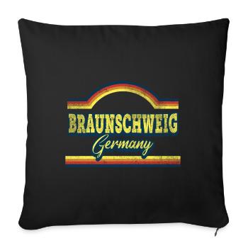 Braunschweig Germany City Font Vintage - Sofa pillowcase 17,3'' x 17,3'' (45 x 45 cm) - black - Front