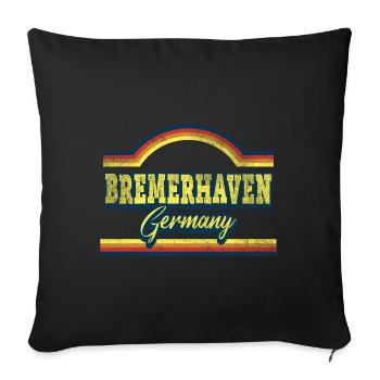 Bremerhaven Germany City Font Vintage - Sofa pillowcase 17,3'' x 17,3'' (45 x 45 cm) - black - Front