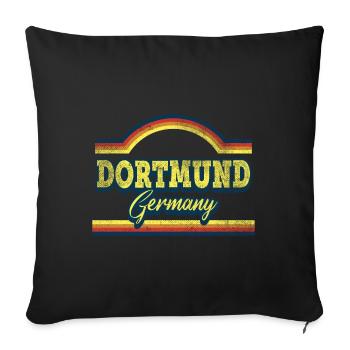 Dortmund Deutschland Stadt Schrift Vintage Retro - Sofakissenbezug 45 x 45 cm - Schwarz - Vorne