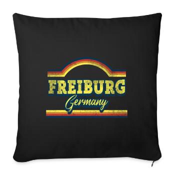 Freiburg Germany City Font Vintage Retro - Sofa pillowcase 17,3'' x 17,3'' (45 x 45 cm) - black - Front
