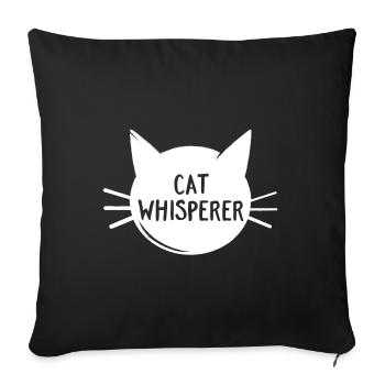 Cat Whisperer - Sofa pillowcase 17,3'' x 17,3'' (45 x 45 cm) - black - Front