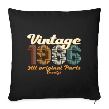 Cadeau original vintage 1986 36ème anniversaire - Housse de coussin décorative 45 x 45 cm - noir - Devant