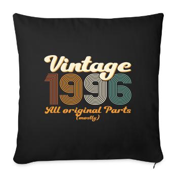 Original vintage 1996 26th birthday gift - Sofa pillowcase 17,3'' x 17,3'' (45 x 45 cm) - black - Front