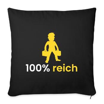 100% reich - Sofakissenbezug 45 x 45 cm - Schwarz - Vorne