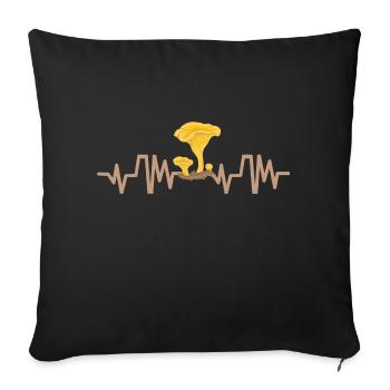 chanterelle mushroom heartbeat mushrooms - Sofa pillowcase 17,3'' x 17,3'' (45 x 45 cm) - black - Front