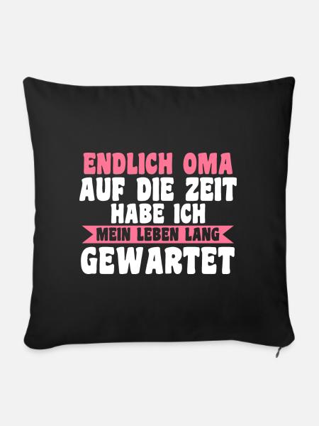 Großmutter Großmama Omi Oma - Sofakissenbezug 45 x 45 cm - Schwarz