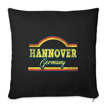 Hannover Germany City Font Vintage Retro - Sofa pillowcase 17,3'' x 17,3'' (45 x 45 cm) - black - Front