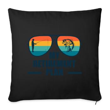 My Retirement Plan Fishing - Angler Pension Funny - Sofa pillowcase 17,3'' x 17,3'' (45 x 45 cm) - black - Front