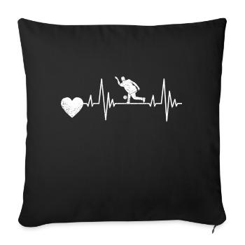 Bowling Cadeau Boule de bowling Cône Bowling bowling - Housse de coussin décorative 45 x 45 cm - noir - Devant