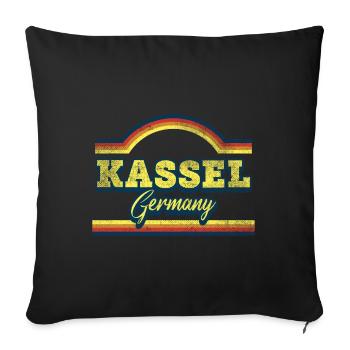 Kassel Germany City Font Vintage Retro - Sofa pillowcase 17,3'' x 17,3'' (45 x 45 cm) - black - Front