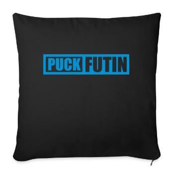 puck futin logo design - Sofa pillowcase 17,3'' x 17,3'' (45 x 45 cm) - black - Front