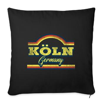 Cologne Allemagne City Font Vintage Retro - Housse de coussin décorative 45 x 45 cm - noir - Devant