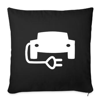 The electric vehicles - Sofa pillowcase 17,3'' x 17,3'' (45 x 45 cm) - black - Front