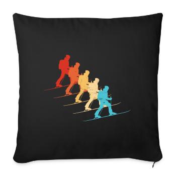 Ski Mountaineering Skiing Tour Women Men - Sofa pillowcase 17,3'' x 17,3'' (45 x 45 cm) - black - Front