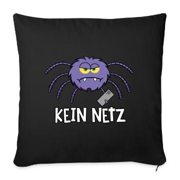Spinne kein Netz - Sofakissenbezug 45 x 45 cm - Schwarz - Vorne
