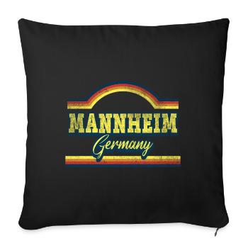 Mannheim Germany City Font Vintage Retro - Sofa pillowcase 17,3'' x 17,3'' (45 x 45 cm) - black - Front