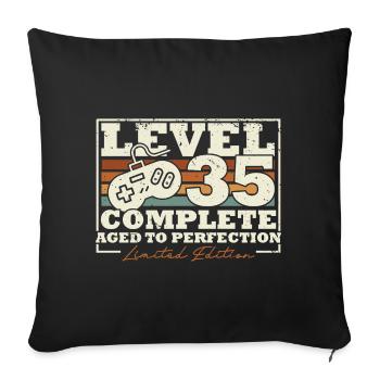 35 anniversaire Niveau 35 Cadeau complet de 35 ans - Housse de coussin décorative 45 x 45 cm - noir - Devant