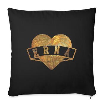 Erna Hearts Gold - Sofa pillowcase 17,3'' x 17,3'' (45 x 45 cm) - black - Front