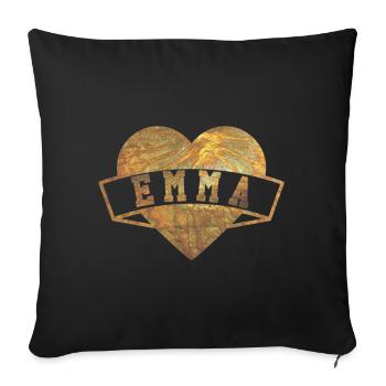 Emma Hearts Gold - Sofa pillowcase 17,3'' x 17,3'' (45 x 45 cm) - black - Front