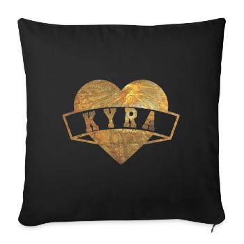 Kyra Hearts Gold - Sofa pillowcase 17,3'' x 17,3'' (45 x 45 cm) - black - Front