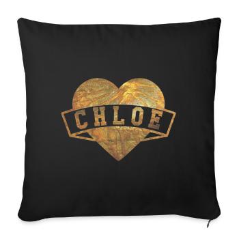 Chloe Hearts Gold - Sofa pillowcase 17,3'' x 17,3'' (45 x 45 cm) - black - Front
