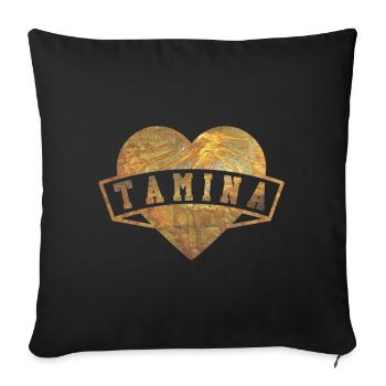 Tamina Hearts Gold - Housse de coussin décorative 45 x 45 cm - noir - Devant