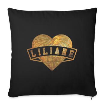 Liliane Hearts Gold - Sofa pillowcase 17,3'' x 17,3'' (45 x 45 cm) - black - Front