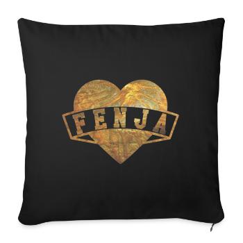 Fenja Hearts Gold - Housse de coussin décorative 45 x 45 cm - noir - Devant