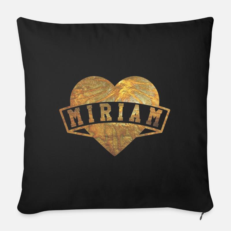 Miriam Herzen Gold - Sofakissenbezug 45 x 45 cm - Schwarz