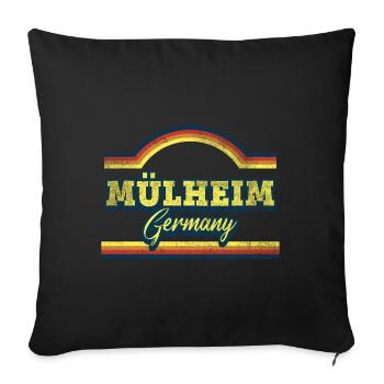 Mülheim Germany City Font Vintage Retro - Sofa pillowcase 17,3'' x 17,3'' (45 x 45 cm) - black - Front