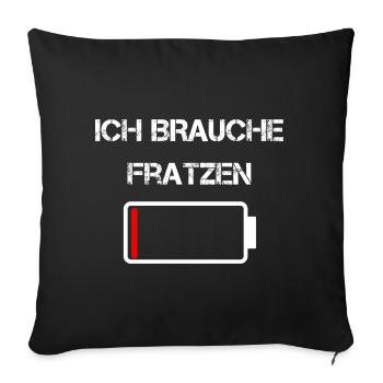 Sächsische Küche | Ich brauche Fratzen - Sofakissenbezug 45 x 45 cm - Schwarz - Vorne