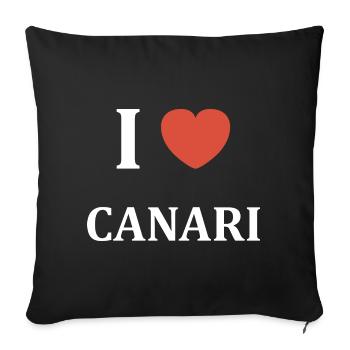 i love Canari - Housse de coussin décorative 45 x 45 cm - noir - Devant