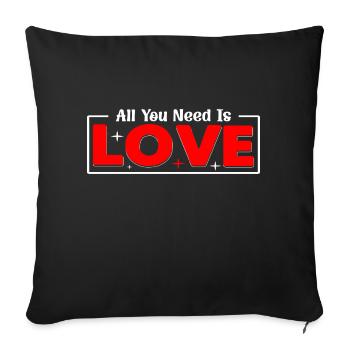 All you need is love - Sofakissenbezug 45 x 45 cm - Schwarz - Vorne