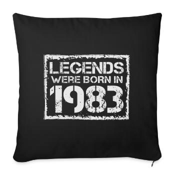 Les légendes sont nées en 1983 - Housse de coussin décorative 45 x 45 cm - noir - Devant