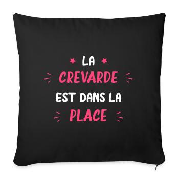 La crevarde est dans la place - Housse de coussin décorative 45 x 45 cm - noir - Devant