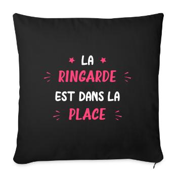 La ringarde est dans la place - Housse de coussin décorative 45 x 45 cm - noir - Devant