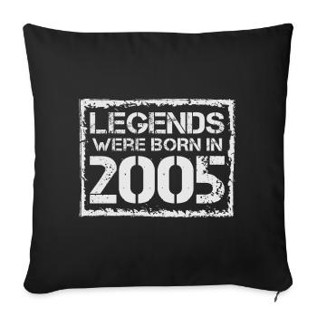 Les légendes sont nées en 2005 - Housse de coussin décorative 45 x 45 cm - noir - Devant