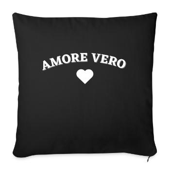 Amore vero True Love Sweetheart Personne préférée - Housse de coussin décorative 45 x 45 cm - noir - Devant