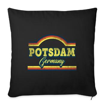 Potsdam Deutschland Stadt Schrift Vintage Retro - Sofakissenbezug 45 x 45 cm - Schwarz - Vorne