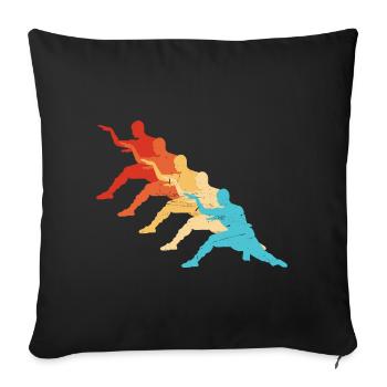 Martial Arts Wushu Kungfu Women Kung Fu Men - Sofa pillowcase 17,3'' x 17,3'' (45 x 45 cm) - black - Front
