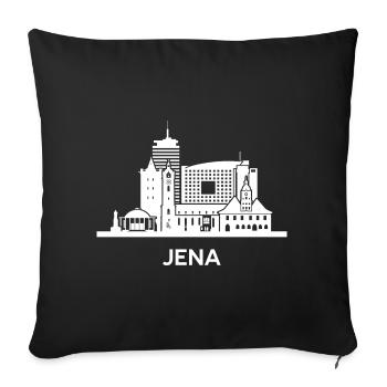 Jena, white - Sofa pillowcase 17,3'' x 17,3'' (45 x 45 cm) - black - Front