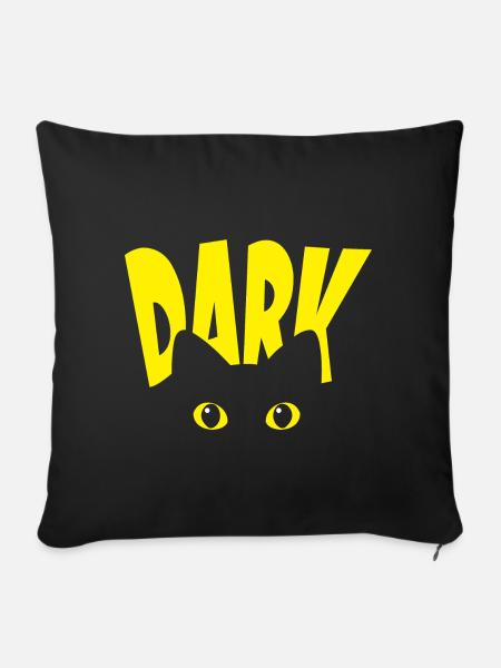 Dark Schwarze Katze - Sofakissenbezug 45 x 45 cm - Schwarz