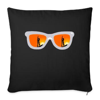 Sunglasses, Surfergirl, Sunset - stylisch - Sofakissenbezug 45 x 45 cm - Schwarz - Vorne