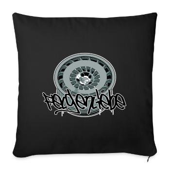 Rim Love // Illustration - Sofa pillowcase 17,3'' x 17,3'' (45 x 45 cm) - black - Front