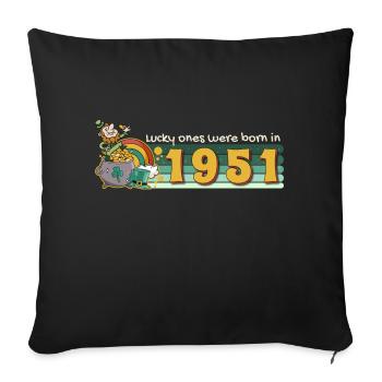 Les chanceux sont nés en 1951 tee St. Patrick’s - Housse de coussin décorative 45 x 45 cm - noir - Devant